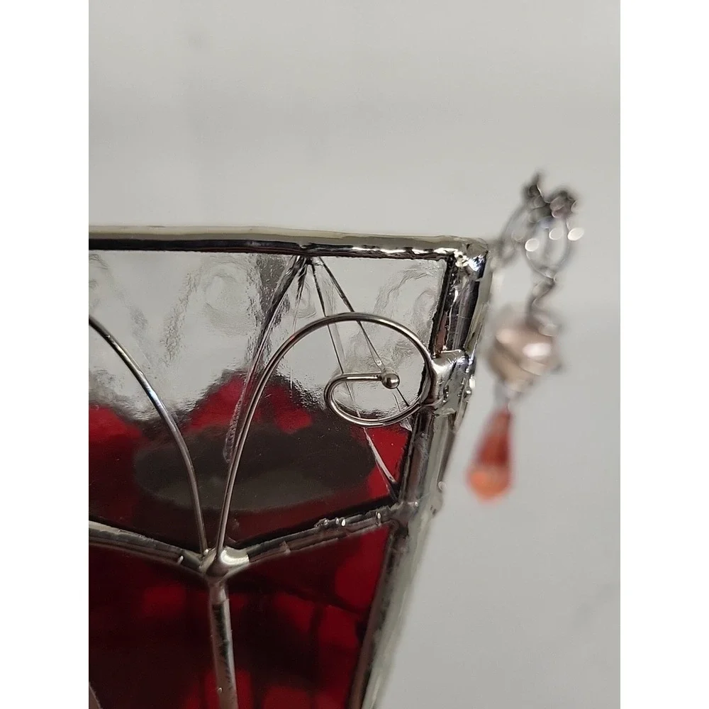 Upsidedown Pyramid Tea Light/‎ Votive Candle Holder w/ Glass Votive Cup
